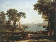 Claude Lorrain landscape with the marriage of lsaac and rebecca USA oil painting artist